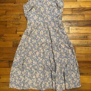 Monteau Blue Floral Midi Dress